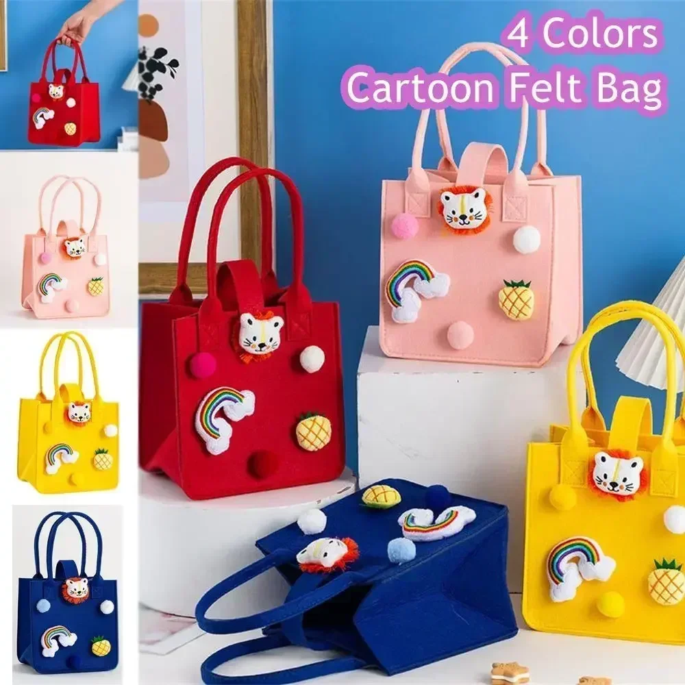 

Durable Cartoon Felt Tote Bag Simple Pattern New Design Lightweight Storage for Party & Daily Use Fashionable Shopping Handbag
