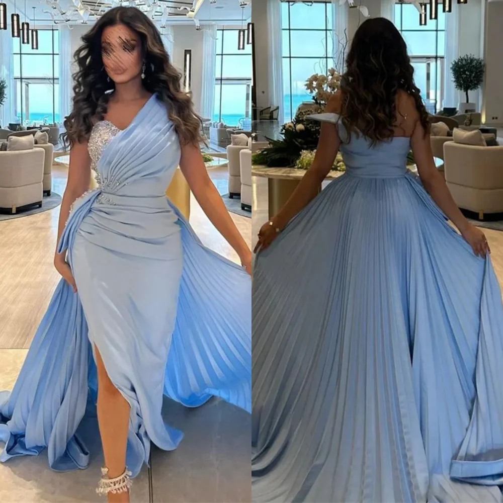 

Jiayigong High Quality Sexy Strapless Mermaid Beading Satin Formal Occasion Gown evening dresses long luxury 2022 드레스 연주복 이브닝