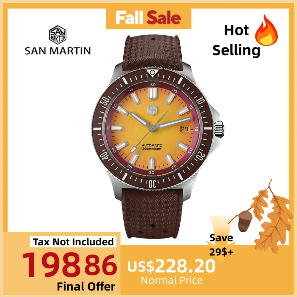 

San Martin 40mm NH35 Automatic Mens Diving Watch 3H Date Mesh Bracelet Sapphire 20Bar BGW-X1 Blue Luminous Fashion SN0118-1