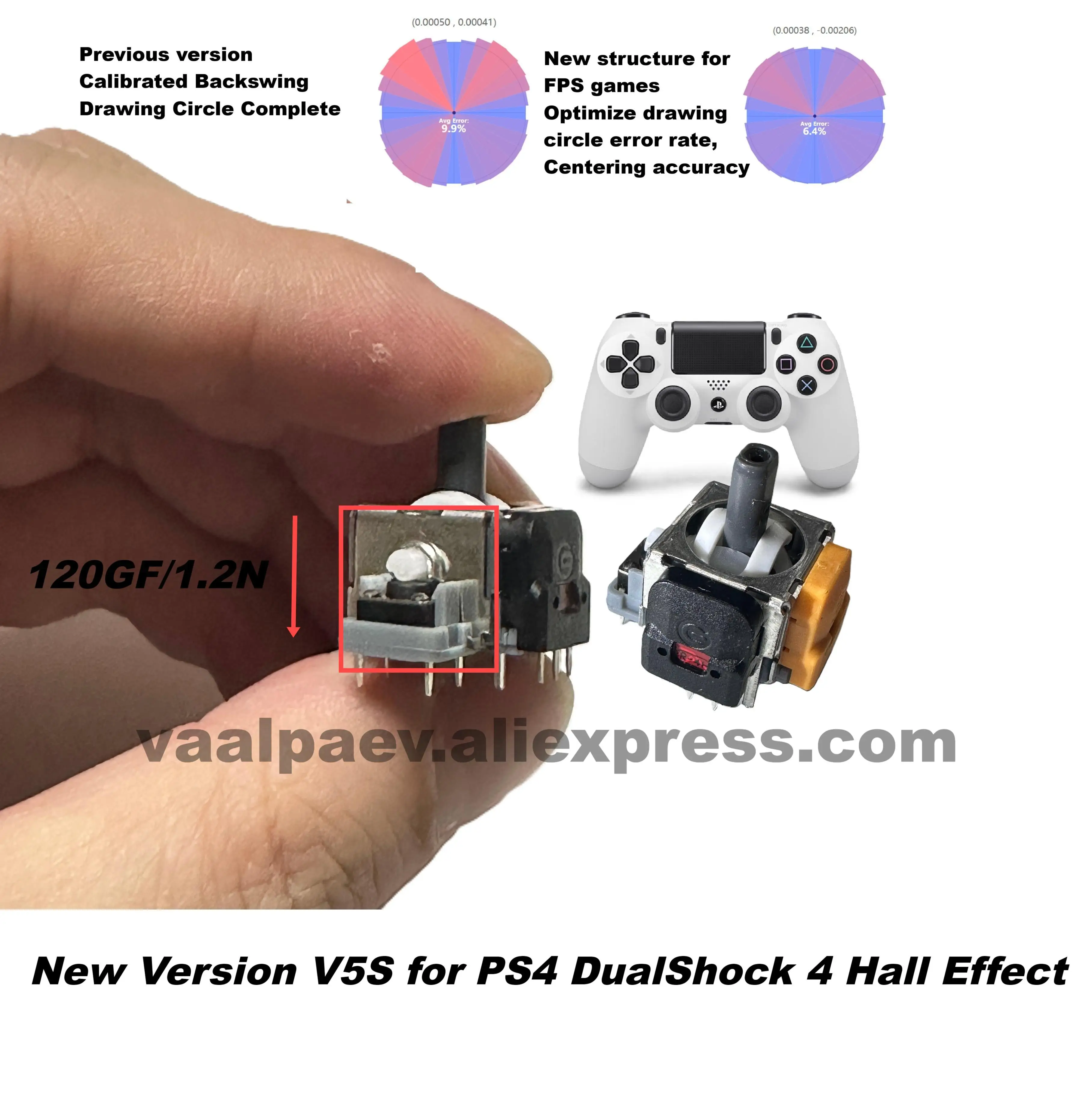 NEW version V5S For PS5 Dual Sense PS4 DualShock 4 XBOX Hall Effect 3D Analog Joystick Gaming Grade Modification Parts Wholesale