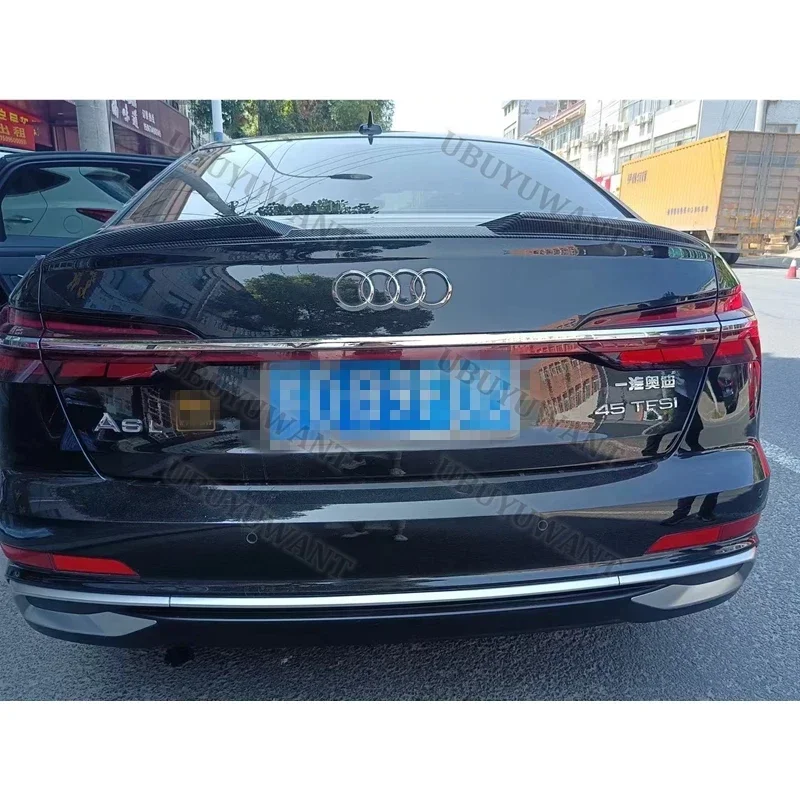 아우디 뉴 A6 S6 C8 2019 -2024 CS 스타일 리어 트렁크 리드, 자동차 스포일러 테일 윙, ABS 소재 튜닝, 외부 액세서리 부품