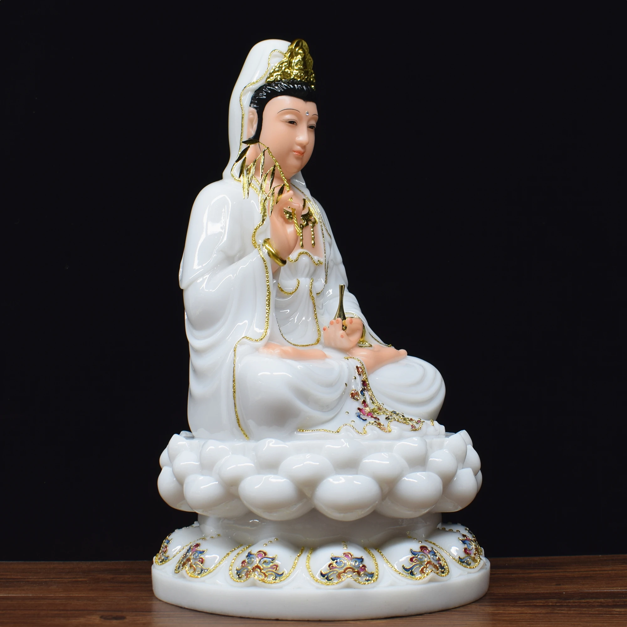 Imagem -04 - Budismo Taoísmo Figura Deusa Jade Guan Yin Deus Avalokitesvara Buda Casa Proteção Família Sorte Feng Shui Estátua