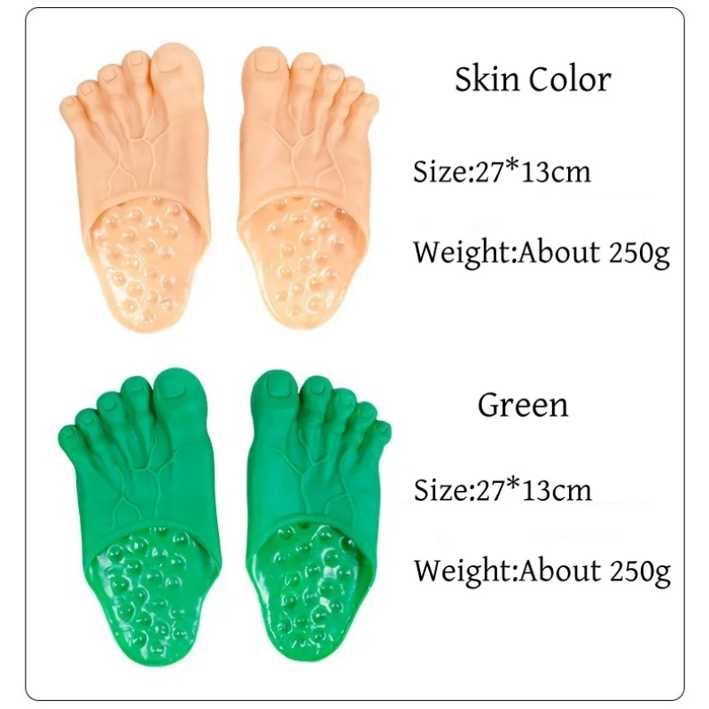 Funny Barefoot Slippers Man Women Footwear House Shoes Amazing Sandals Beach Slippers Party Flat Bigfoot Prank Simulation Shoes