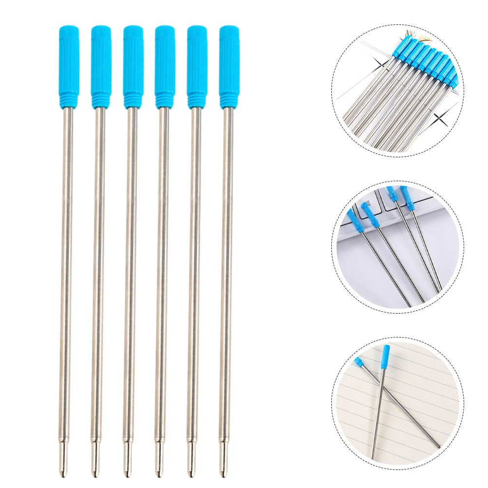 

50 шт., металлические стержни для шариковых ручек, синие чернила, гладкие сменные стержни для письма для офиса, школы, бизнеса, канцелярские принадлежности