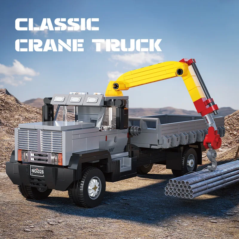 

Speed Champion Classic Car Crane Truck Model Building Block City Construction Sets Brick Engineering Transport Vehicle Toys