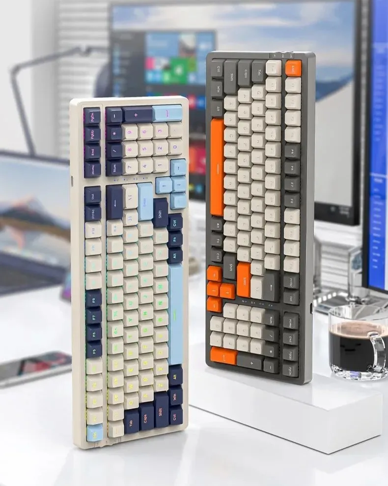 

Беспроводная механическая игровая клавиатура Bluetooth K8, 100 клавиш, ослепительная, полная клавиша с горячей заменой, подходит для ноутбуков/настольных компьютеров