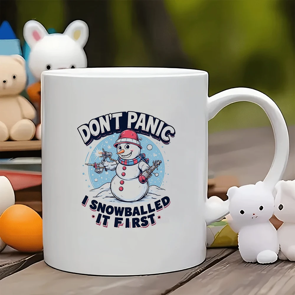 

11oz cartoon snowman mug + Christmas gift Christmas cup kids office coffee cup family favorite