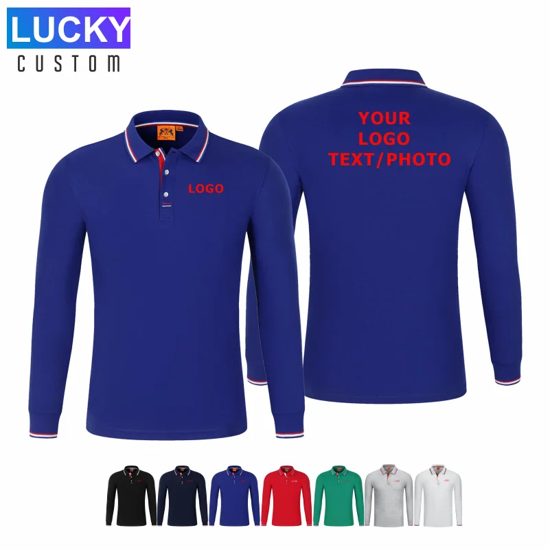 

Custom Logo Winter Casual Men And Women Long Sleeve Polo Fashion Lapel Top Print Embroidery Company Business Shirt Design