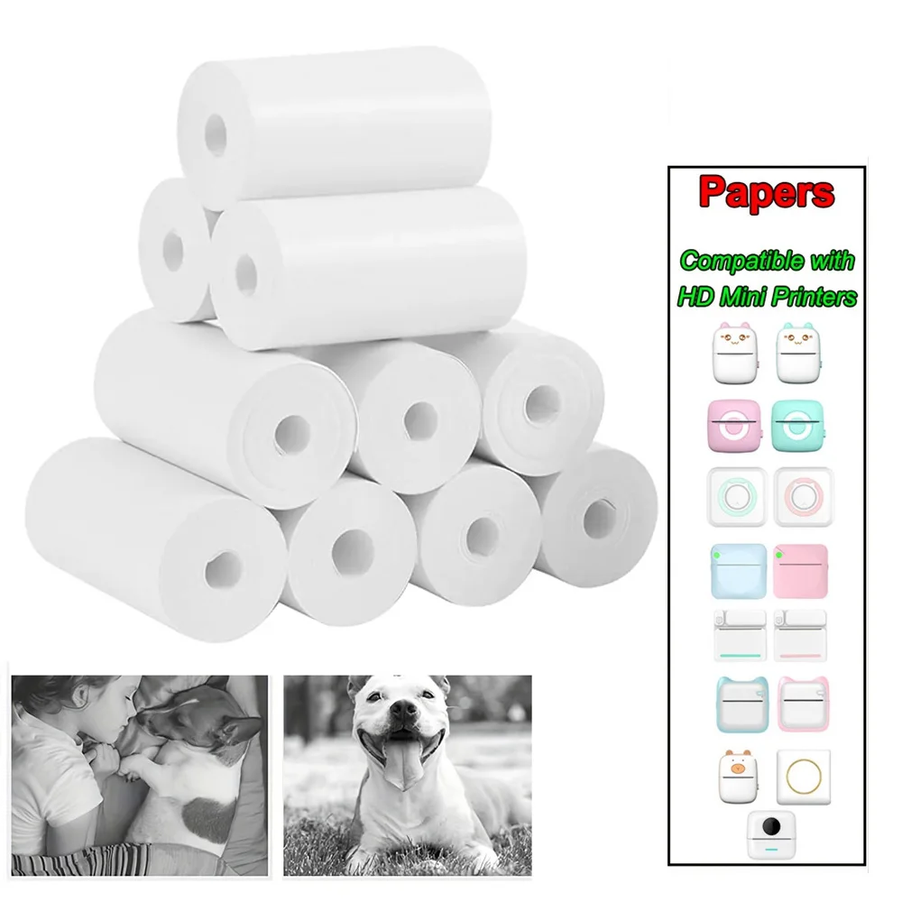 10 Rolls Mini Printer Paper, Thermal Paper Printer Paper for Pocket Thermal Printers