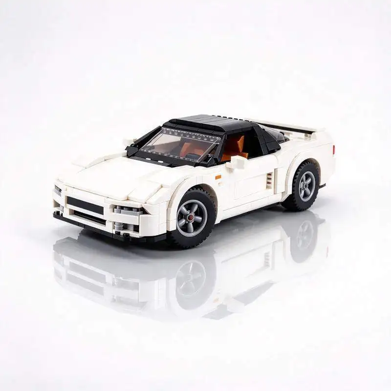 1159PCS MOC White Sport Classic Supercar Model With Black Roof Retractable Lights Detailed Building Blocks DIY Assembly Toy Gift
