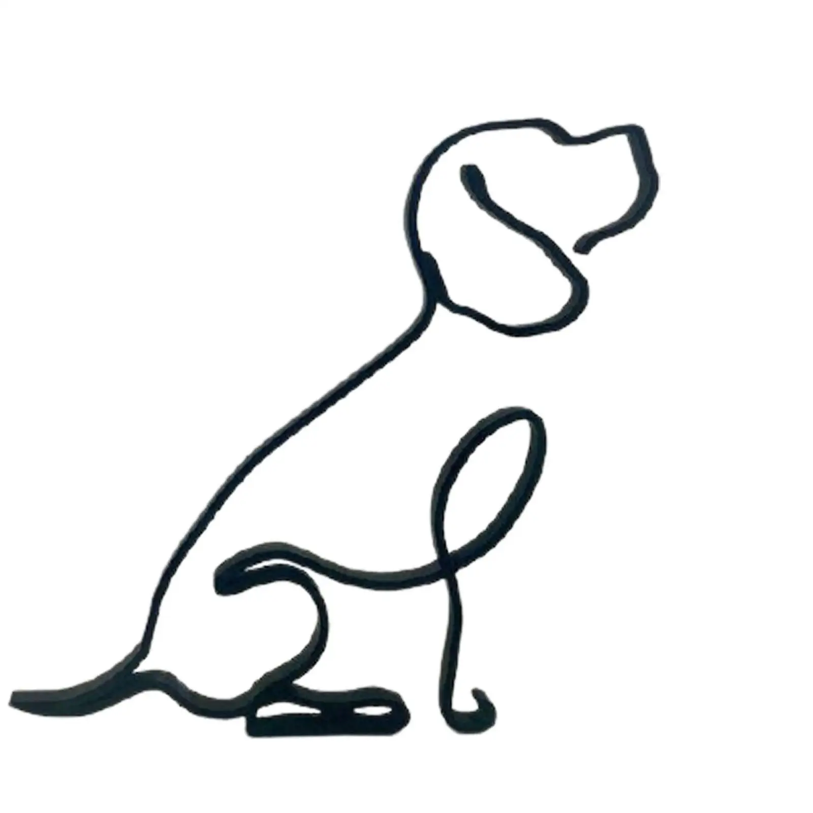Creative Dog Figurine Statue Metal One Line Art Sculpture Home Decor Nordic Ornament for Office Shelf Gifts
