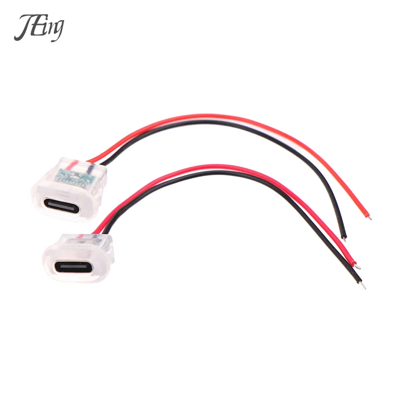 

2-Контактный USB Type C входной тип розетки для зарядки с планкой фонарей, водонепроницаемый порт питания USB-C, Женский Разъем