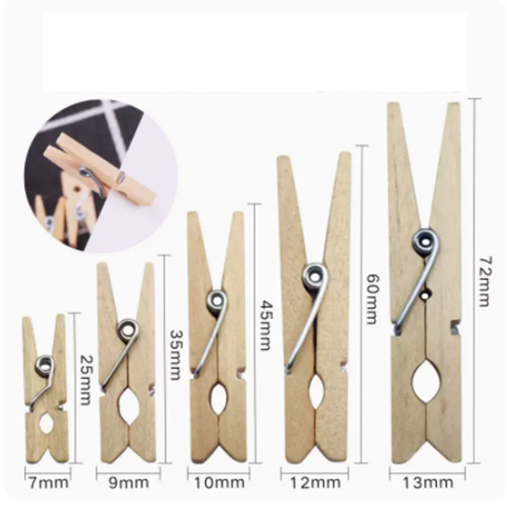 10-50 Teile/paket Heißer Verkauf Mini Natürliche Holz Kleidung Foto Papier Peg Pin Wäscheklammer Handwerk Clips Schule Büro Schreibwaren 19331 – Detail 1