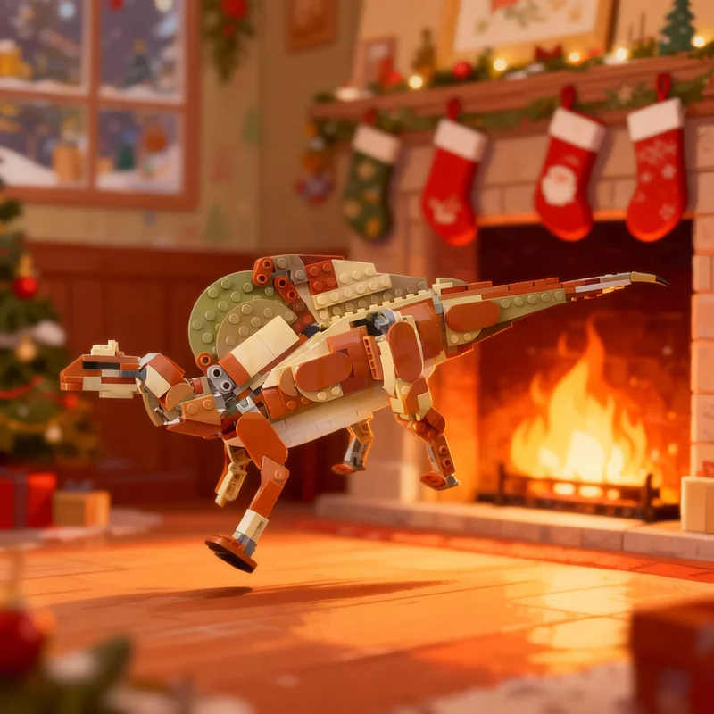 308 pièces MOC Creator 3 1 Ouranosurus Nigeriensis Modèle de blocs de construction Cadeaux de Noël Idée de jouet éducatif Briques pour enfants