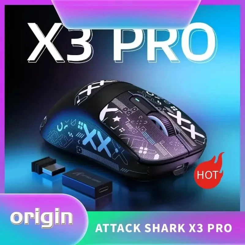 

Origin ATTACK SHARK X3PRO GAME Lightweight Wireless Gaming Mouse with Its Own Anti-slip Mouse PAW3395 26Kdpi Bluetooth Mouse