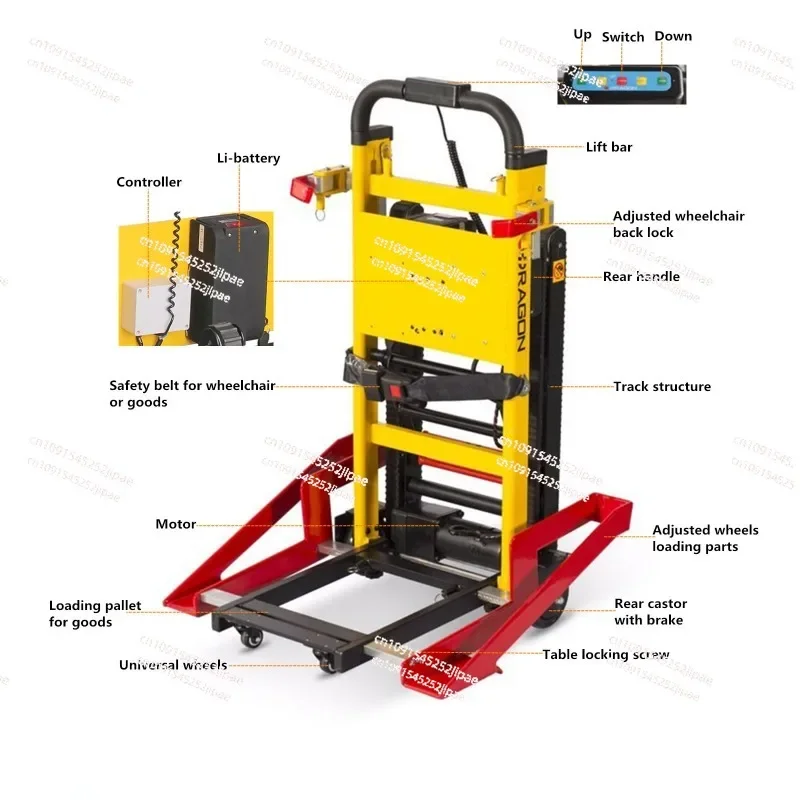 200KG Electric Ladder Machine Docking Vehicle for Elderly People with Disabilities To Climb Up and Down Stairs