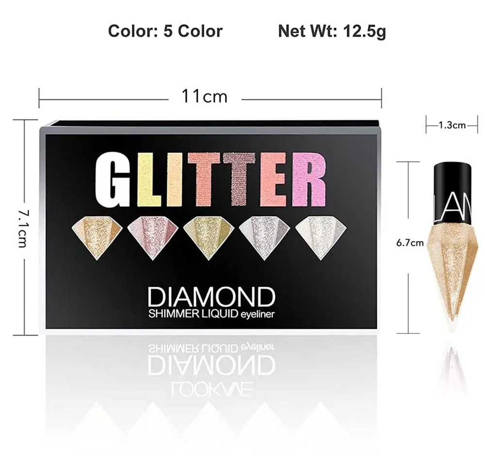 Sequins Glitter Eyeliner Diamond Shiny Eyeshadow Silver Rose Gold Color Eye Liners Eyeliner Pencil Eye Shadow Makeup Cosmetics