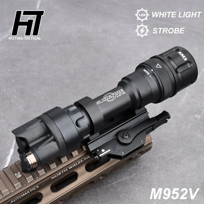 M952V Strobe LED White Scout Light Airsoft Weapon Tactical Flashlight With Dual Function Tail QD 20mm Rail Mount Hunting Lamp