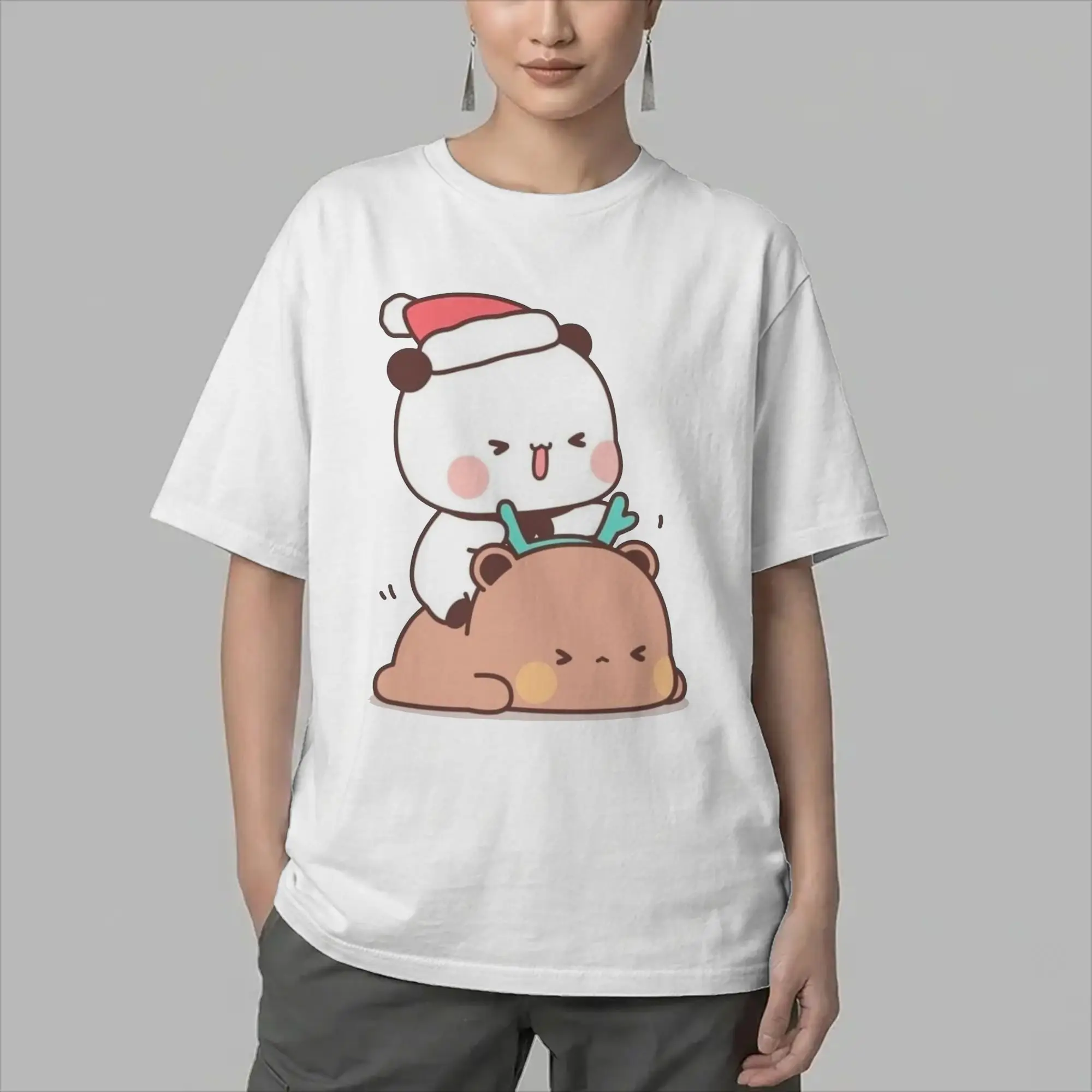 Men Bubu and Dudu T Shirts Merry Christmas 100% Cotton Tops Funny Short Sleeve Round Neck Tee Shirt Classic T-Shirt