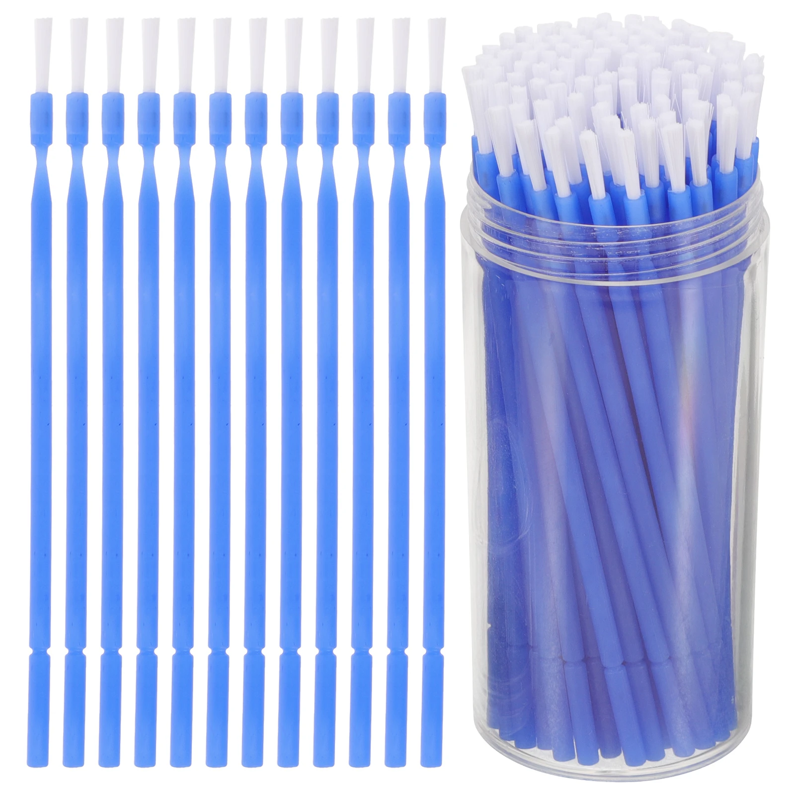 

100 pcs Dental Fluoride Applicator Brush Disposable Teeth Applicator Miniature Blue Travel Medication Adhesive Oral Care Dental