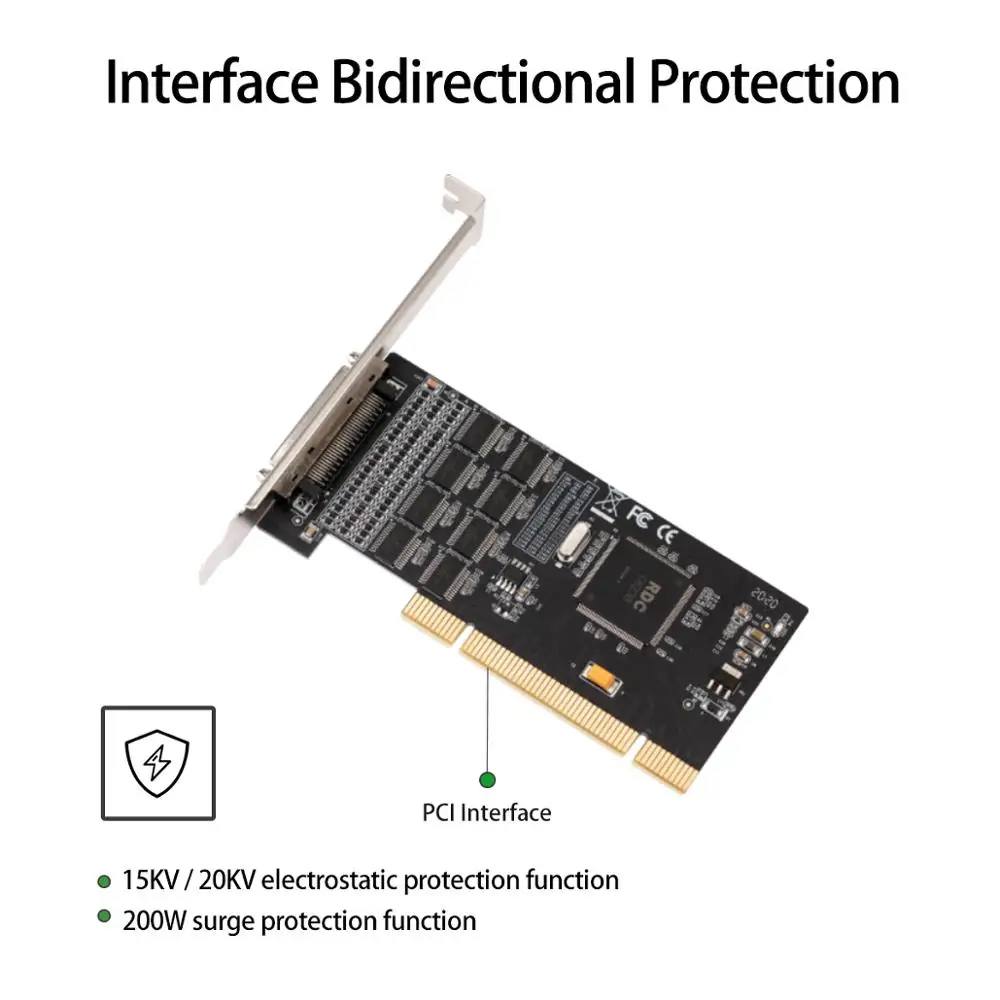 IOCREST with low profile bracket 8 Ports RS232 DB-9 Com PCI Serial Controller I/O Card with Fan-out Cable image 5