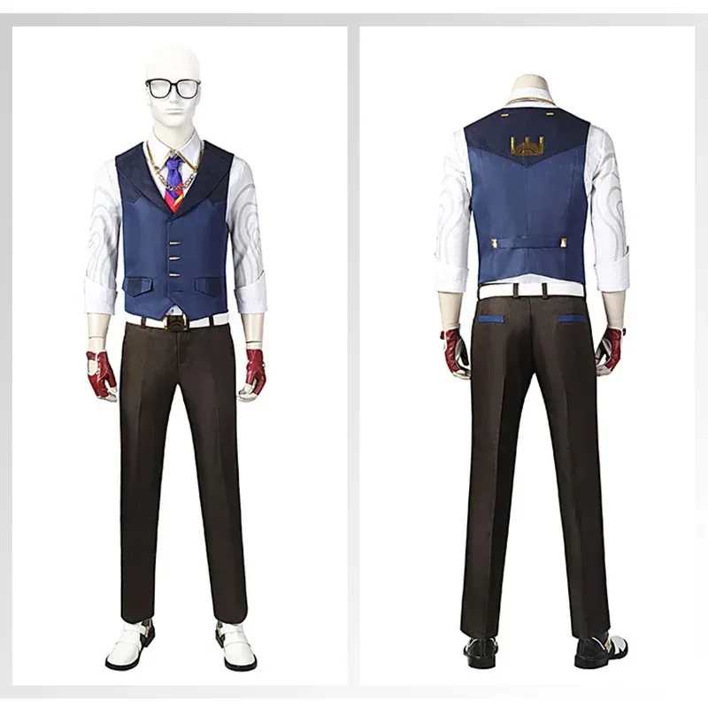 VALORANT チャンバーコスプレ衣装ゲームチャンバーベストパンツネクタイグローブ男性女性衣装ハロウィンカーニバルスーツ衣装