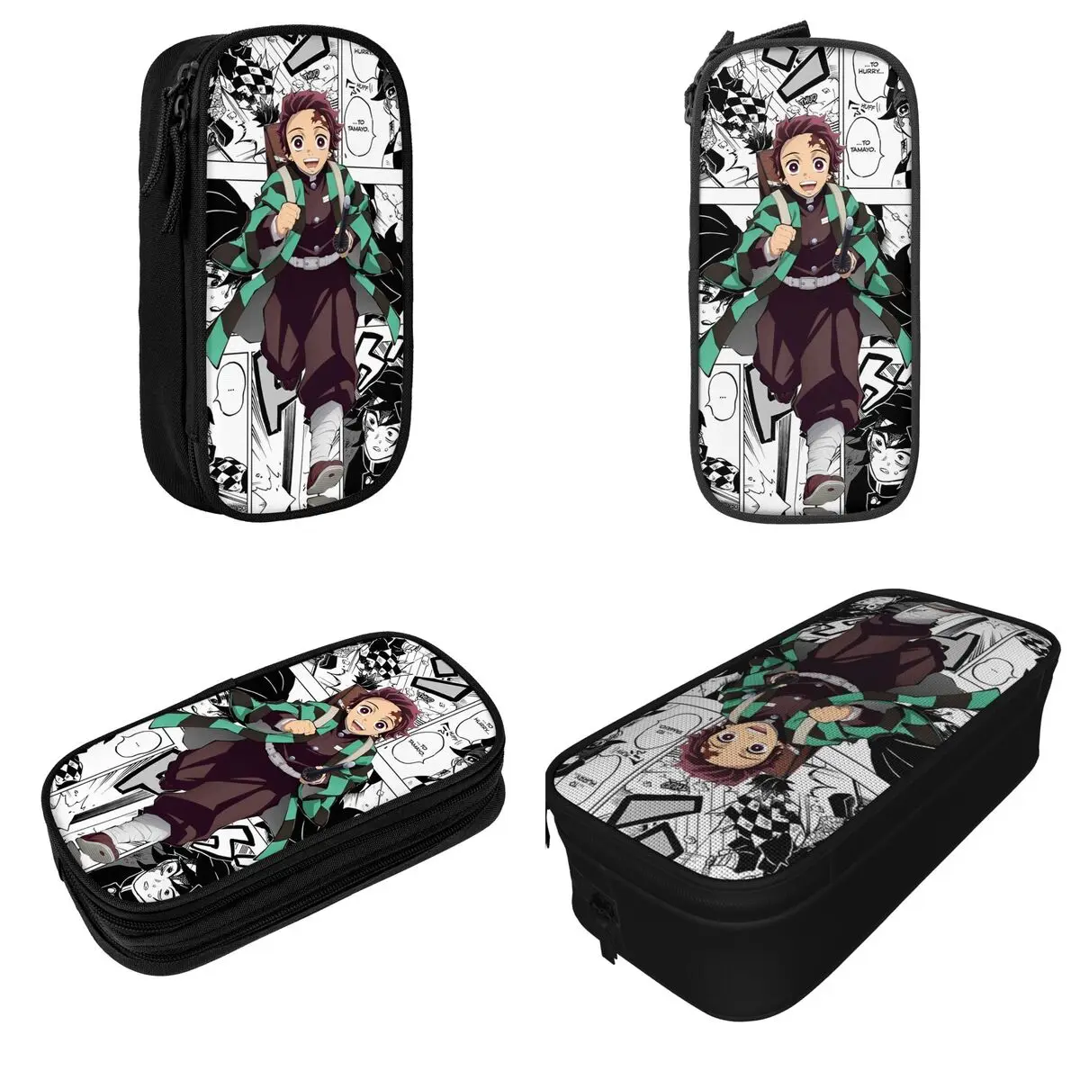 Demon Slayer Tanjiro Kamado Anime Pencil Case Cute Pen Box Bags Student Big Capacity School Supplies Gift Pencil Box