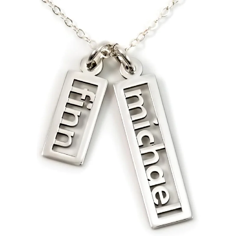 

Personalized Open Double Heart Necklace, 925 Sterling Silver Custom Name Pendant with Birthstone, Gift for Mom Wife Valentine