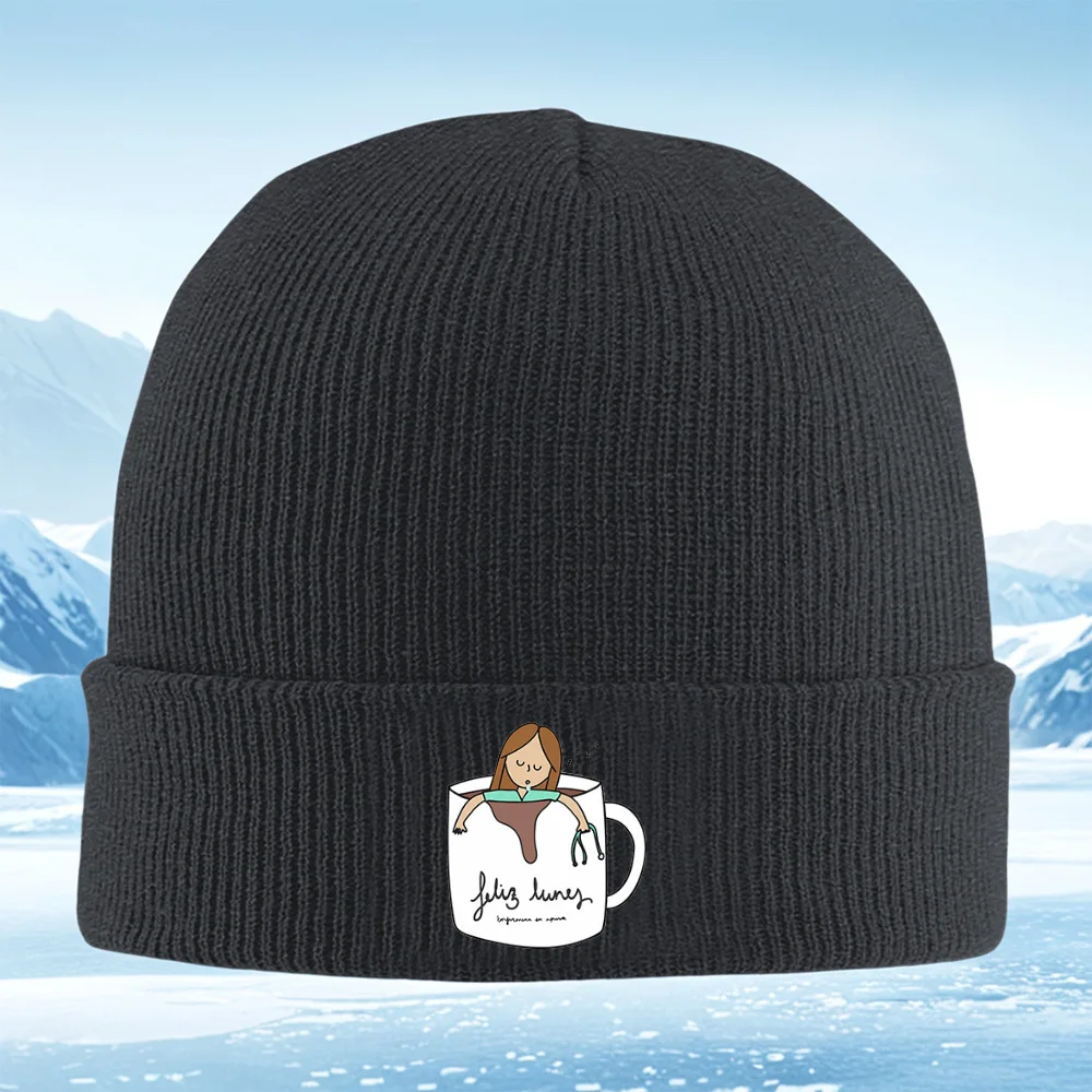 ممرضة داخل فنجان القهوة الاثنين الرجال النساء للجنسين محبوك قبعة قبعة صوفية قبعة الشتاء الحرارية الدافئة عيد الميلاد ركوب الدراجات في الهواء الطلق مرحبا