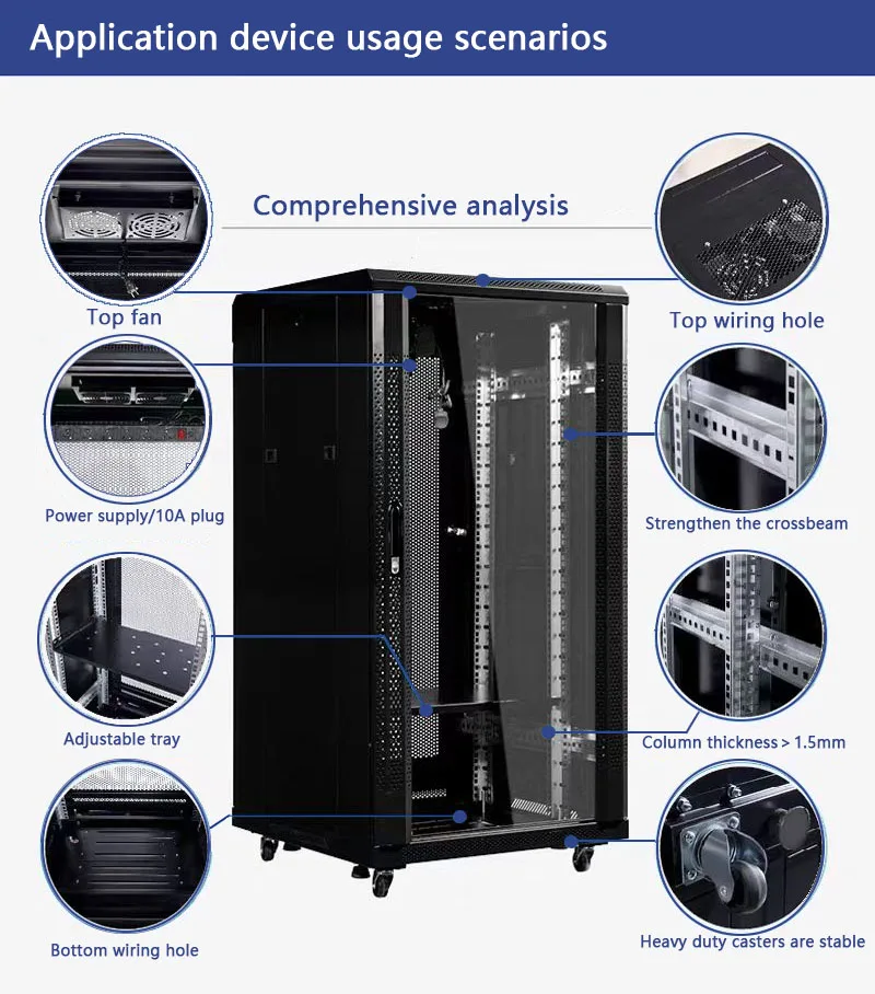 18U Rack Server Cabinet Outdoor Network Metal Data Cabinet with 19-Inch Standard 42U 22U 32U 36U Capacity Options
