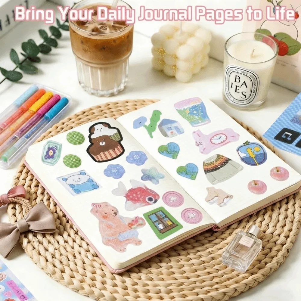 

Cute 20 Sheets Sticker Book DIY Cartoon Diary Sticker Decorative Wonderful Moments Series Scrapbook Sticker Stationery Supplies