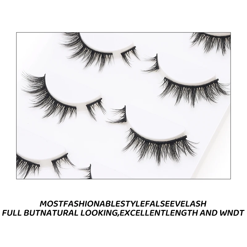 DINGSEN 4 pares de cílios de gato meia cílios naturais 3D cílios de olho de gato cílios postiços com extremidade alada cílios alongados cílios postiços