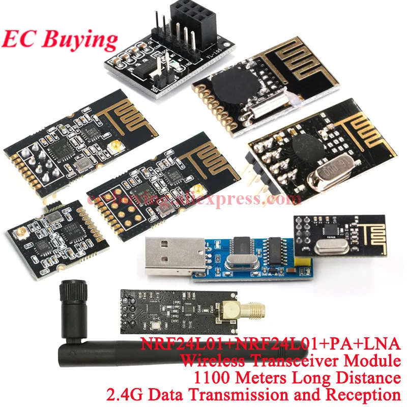 NRF24L01+PA+LNA Wireless Data Transmission Module 2.4GHz With Antenna Industrial Grade Digital Transmission 1100M Distance GT24