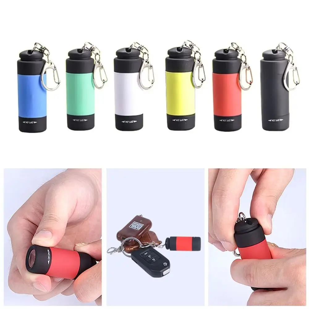 USB Rechargeable LED Mini Torches Light Long Battery Life Bright Outdoor Flashlight Keychain Multi-function LED