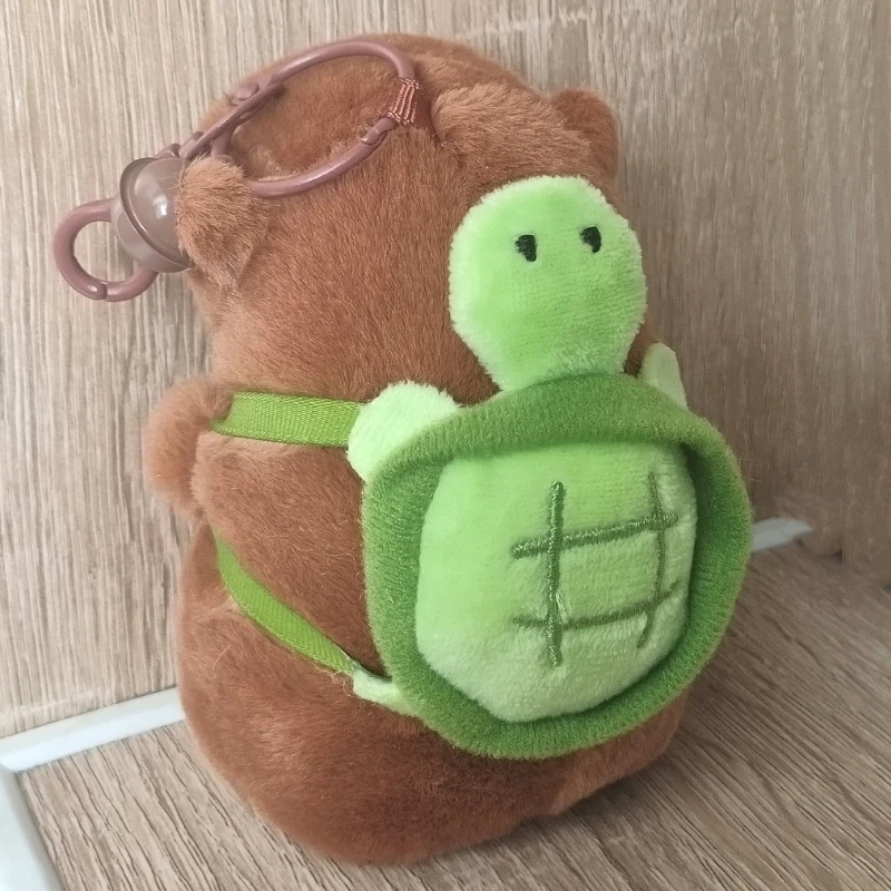 Kreatywny breloczek do kluczy z pluszową kapibarą i delfinem, kreskówkowy breloczek dla par, urocza lalka, mały prezent, dekompresyjna dekoracja relaksująca.