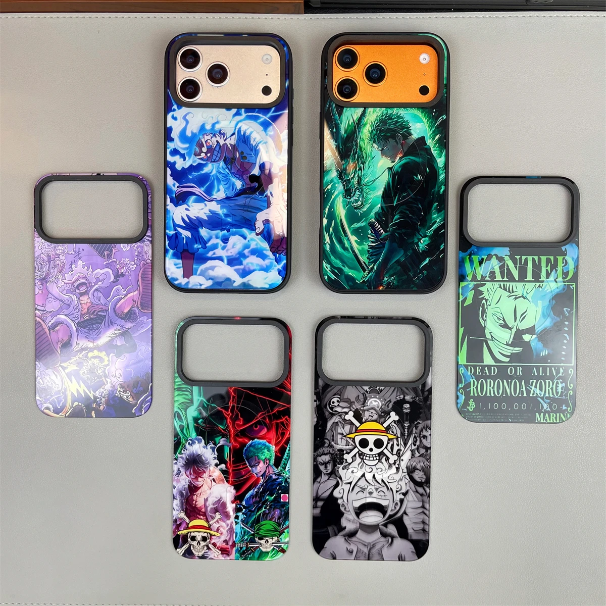 Anime HD One Piece 2 double Phone Case for iPhone 11 12 13 14 15 16 17 Pro Max Air Plus Luffy Zoro Magnetic Magsafe Cover
