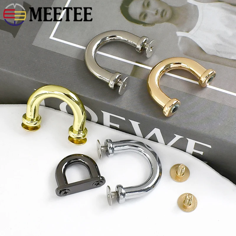 5/10Pcs D Ring Hook Bag Strap Side Clip Buckle Chain Handle Arch Bridge Connection Metal Buckles Leather Hardware Accessories