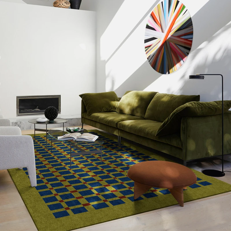 Vintage Checkerboard Luxury Carpet Living Room Carpets Decoration Large Area Mat Home Bedroom Cloakroom Comfortable Soft Rugs view 4