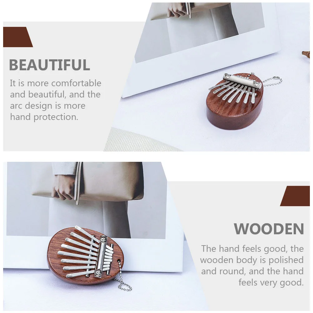 

1pcs Transparent Kalimba Thumb Piano Beginner Musical Instrument 8-Tone Resonance Wood Body Arc Design Clear Sound For New
