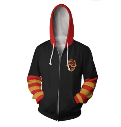 Gryffindor Hoodie Slytherin Hufflepuff Hogwarts Cosplay Costume Couple Hoodie Zipper Long Sleeve Jacket Clothing