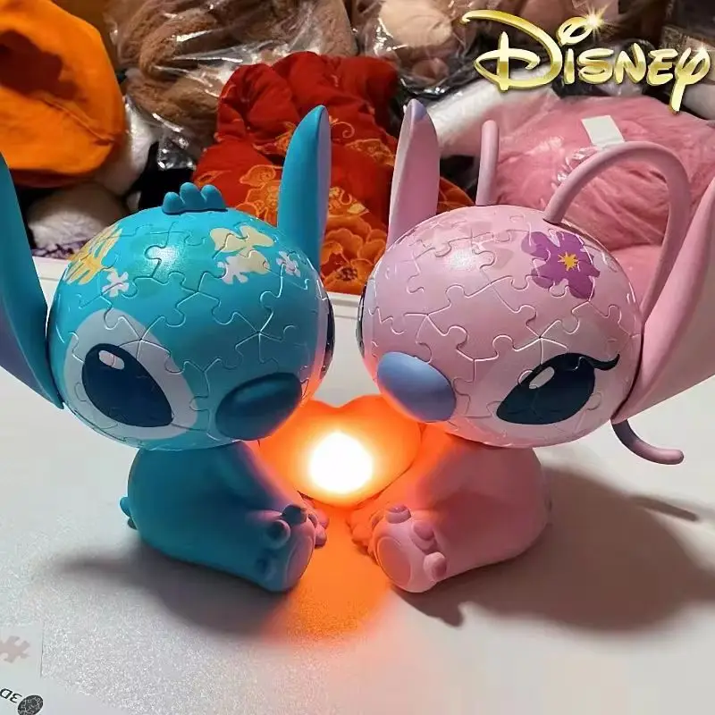 Disney 3d-Jp Lilo & Stitch Giocattoli Anime Stitch Figurine Angelo Luce notturna Ragazze Kawaii Stitch Lampada da notte Decorazione della stanza Regalo