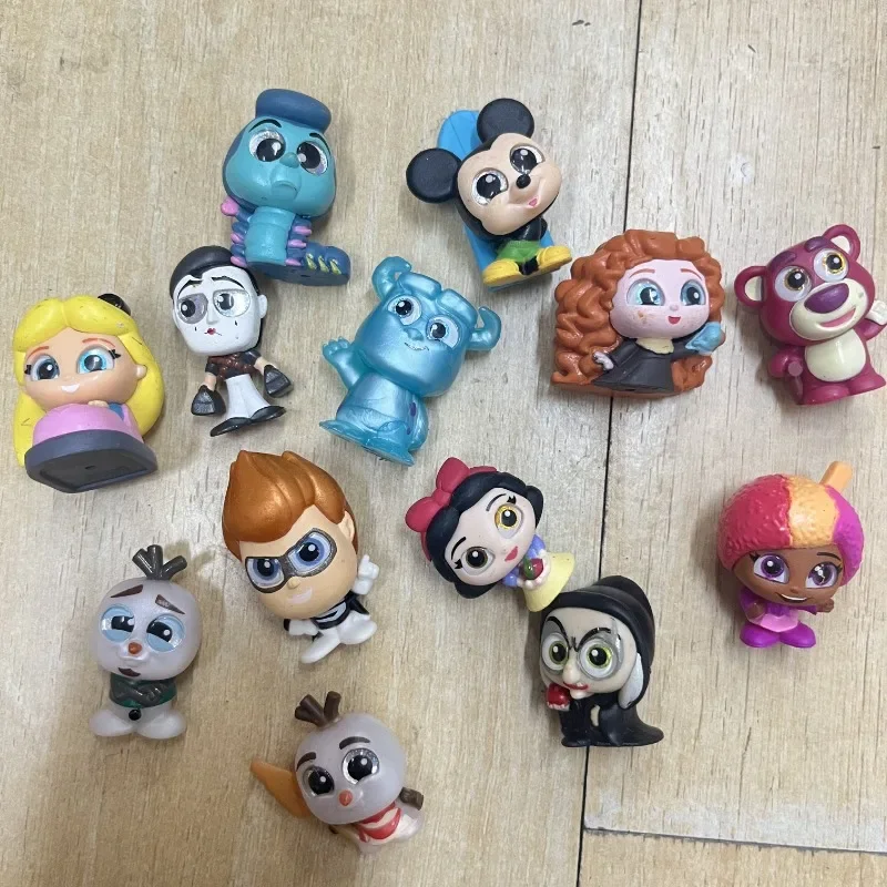 Disney Anime Figures Doorables Series 9 Kawaii Mickey Stitch Snow White Mermaid Big Eyes Dolls Collection Model Toys Kids Gifts