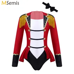 Circus Cosplay Costumes Dress Long Sleeves Bodysuit Leotard Tassel Romper Jumpsuit Halloween Christmas Carnival Party Fancy Dres