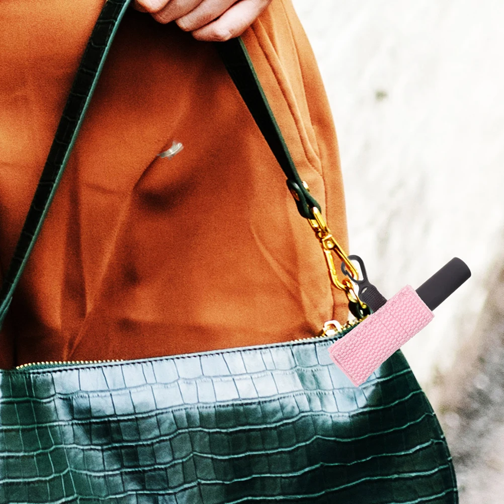 

3 Pcs Lip Gloss Sleeve Balm Holder Gloss Sleeve Knitted Lipstick Bag Keychain Protective Case Travel Outdoor Use
