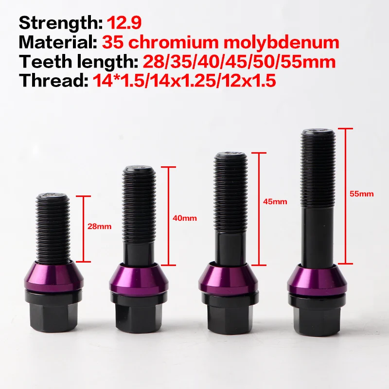 16/20Pieces Forged modified wheel eccentric bolt 5x114.3 to 5x112 M14x1.5 12x1.5 suit for VW-Golf 5/6/7 Audi-A3 A4 A5 A6 TT Benz