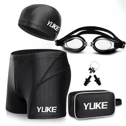 Mannen Bijziendheid Zwemmen Shorts Waterdichte Concurrentie Zwemmen Apparatuur Bril Cap Case Trunks Briefs Badmode 2023 Mens Badpakken