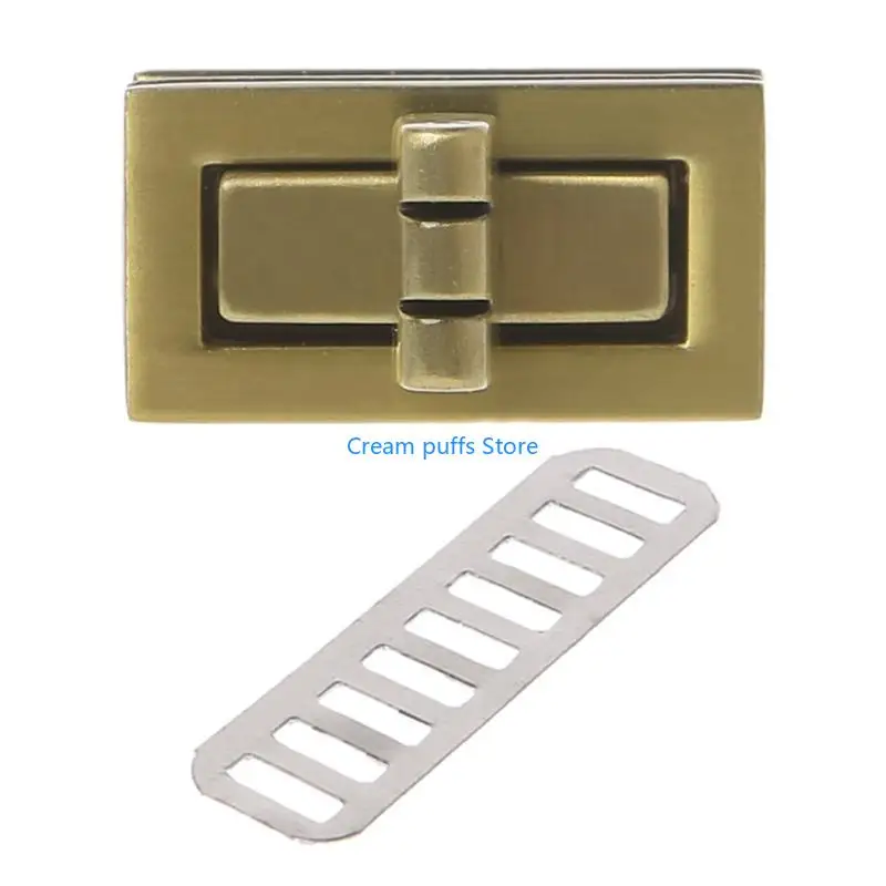 50LE Rectangle Clasp Turn Lock Twist Locks DIY Leather Handbag Bag Hardware