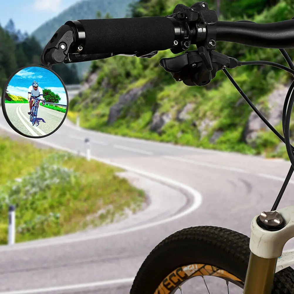 

Bike Foldable Rear View Mirror Adjustable Convex Reflective Handlebar Mirror Universal for Road Folding Bikes Safety