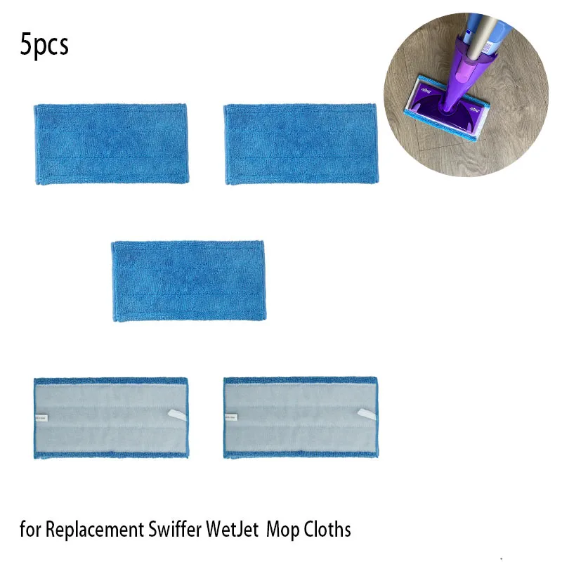 

5pcs Steam Cleaner Parts Mop Pads for Swiffer WetJet Wet/Dry Mop Cloths