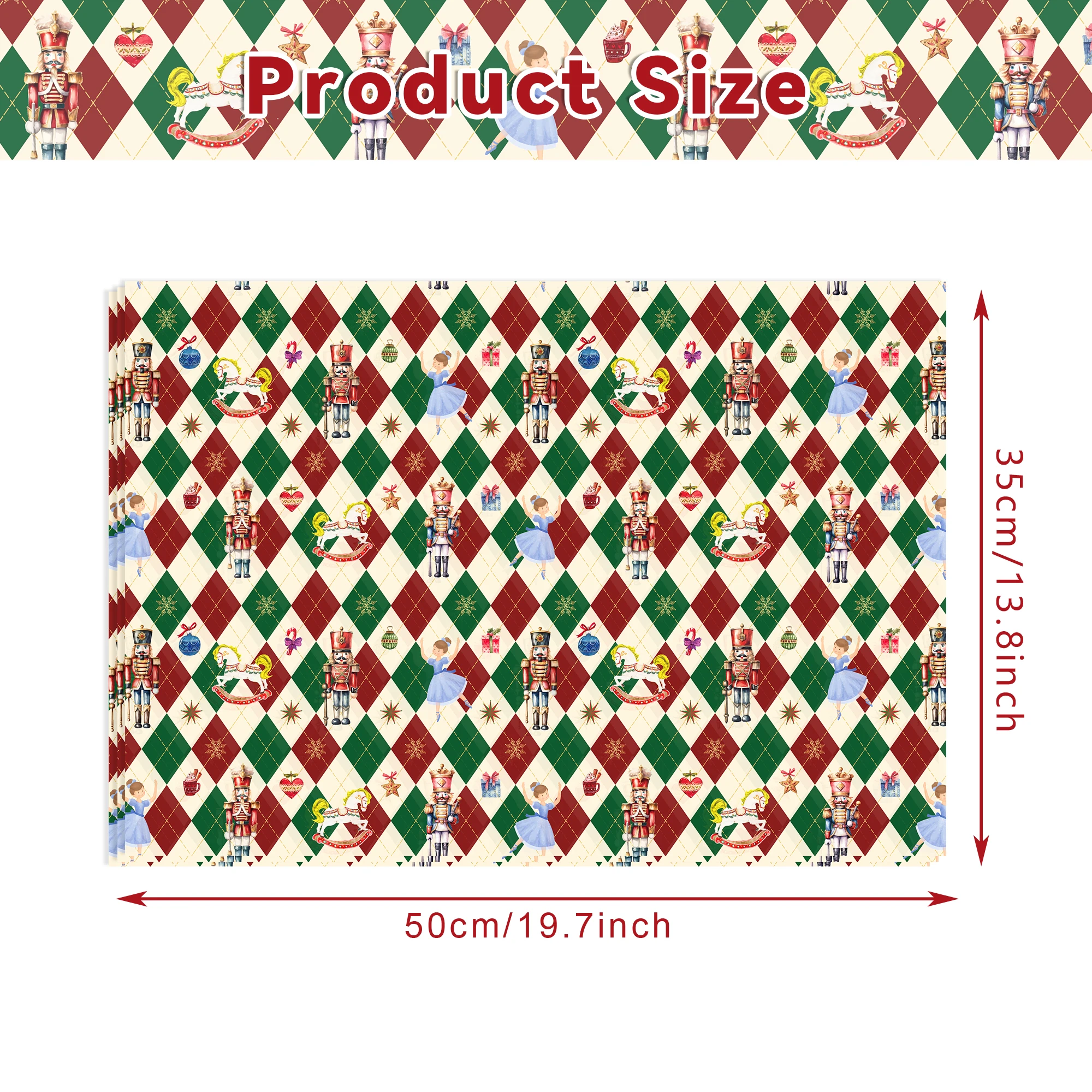 15/35pcs Cartoon Style Nutcracker Snow Pear Paper, Gift Candy Moisture-proof Packaging Paper, and Flower Decoration Paper